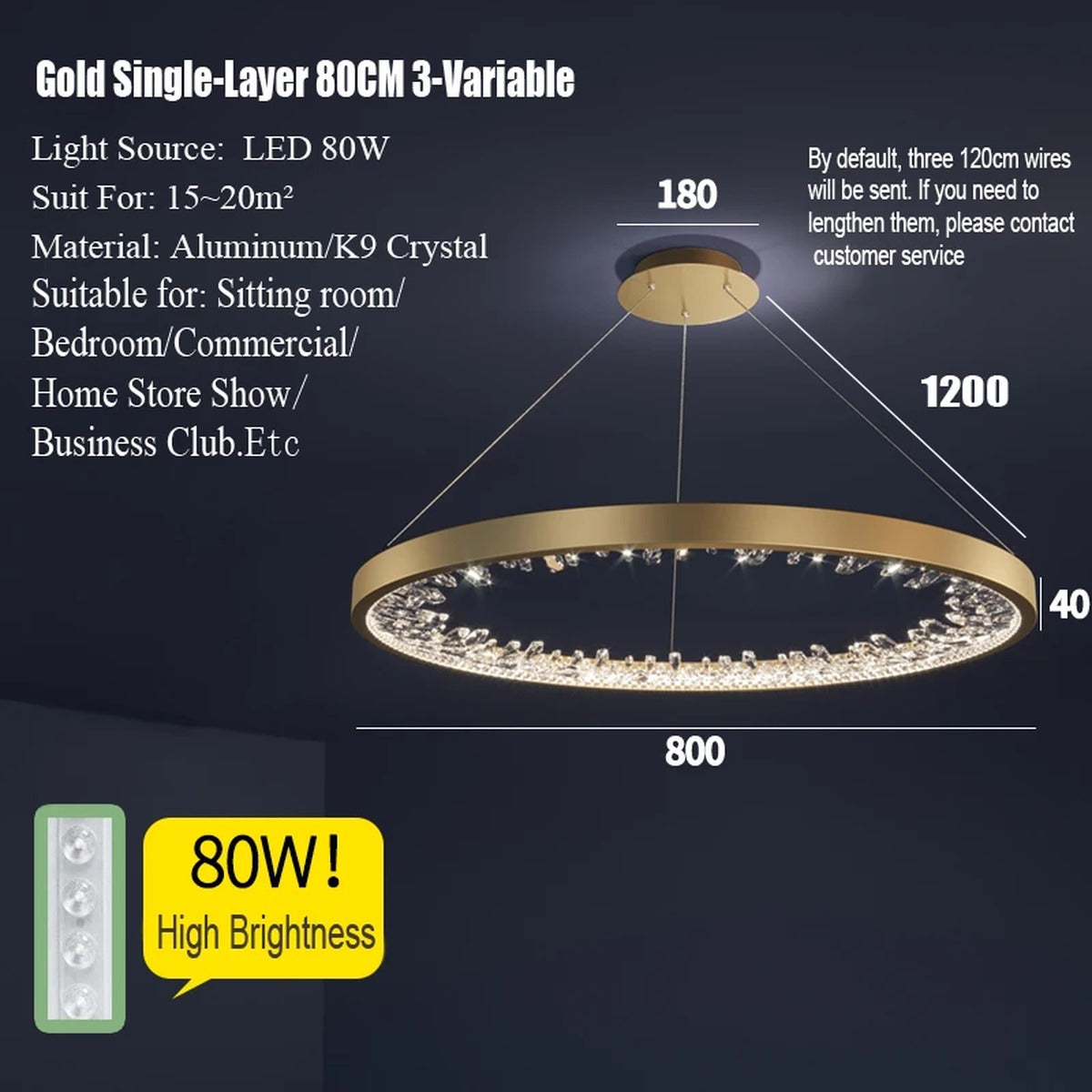Multi-Ring Crystal Fringe Chandelier – Mevorath – Product Detail 11