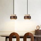 Travertine Drum Pendant Bar Light – Kevorn – 2 Heads