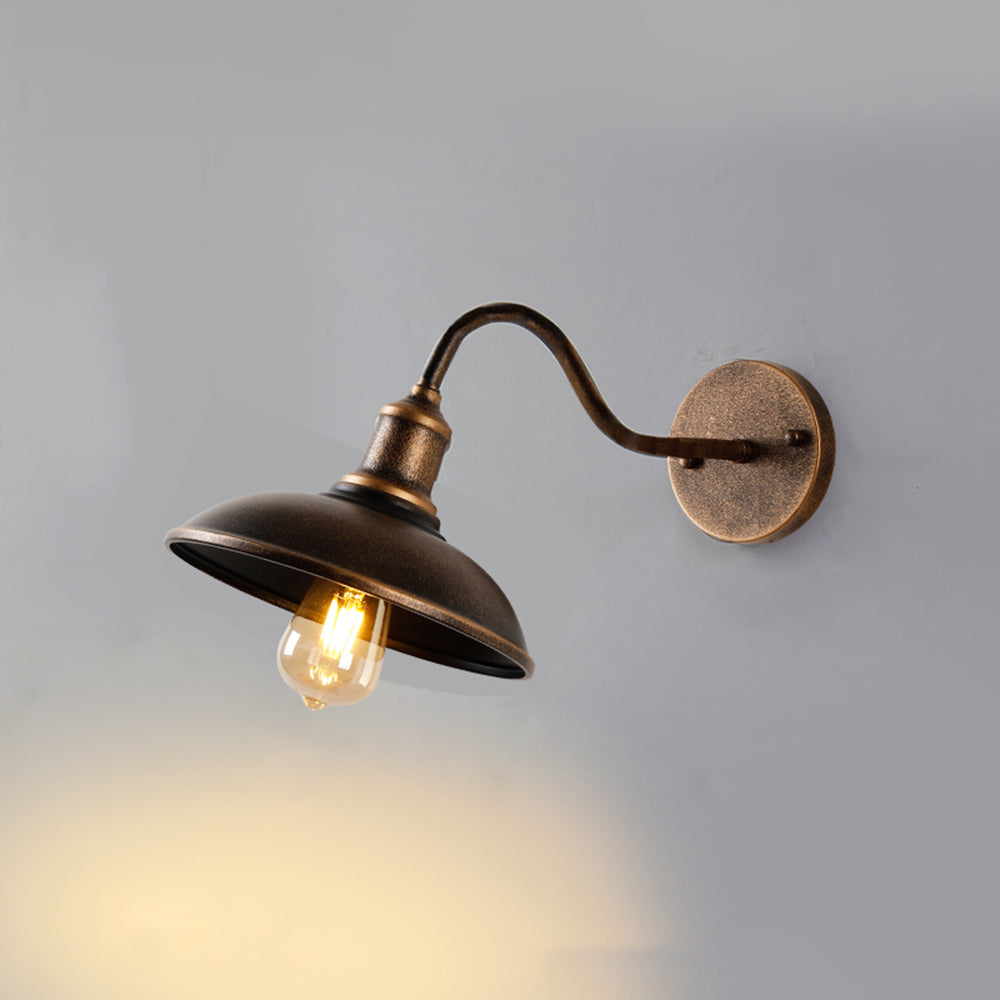 Antique Brass Gooseneck Barn Wall Light Faera - Extended Arm