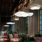 Sculptural Pleated Fabric Pendant – Dominaire – Lifestyle - Staircase Cluster