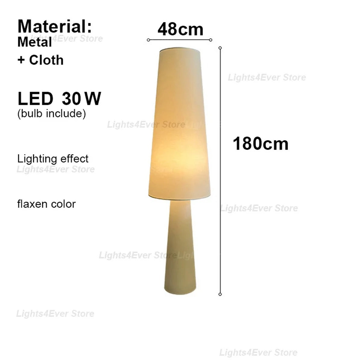 Tapered Cone Fabric Floor Lamp – Arluxem – Product Detail 10