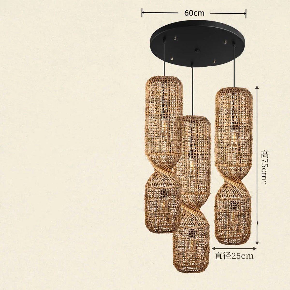 Chandelier Helion — Round 3 heads H 75cm