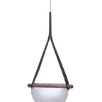 Leather Strap Handblown Glass Bowl Pendant Light – Stilren – Product Detail 9