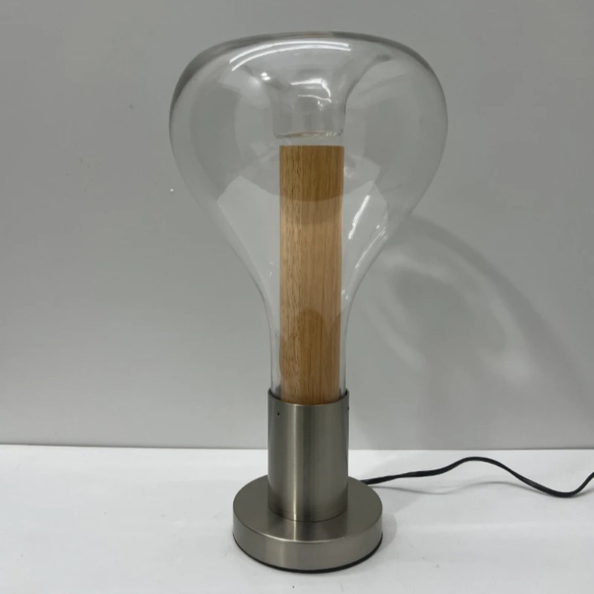 Smoked Glass & Wood Core Teardrop Pendant & Table Lamp – Meridax – Product Detail 5