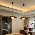 Walnut Dome & Crystal Bowl Pendant Light – Aximund – Lifestyle View 4