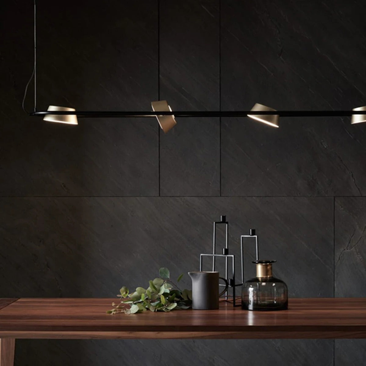 Rotatable 3-Head Linear Pendant Light Kaelston – Lifestyle View 2