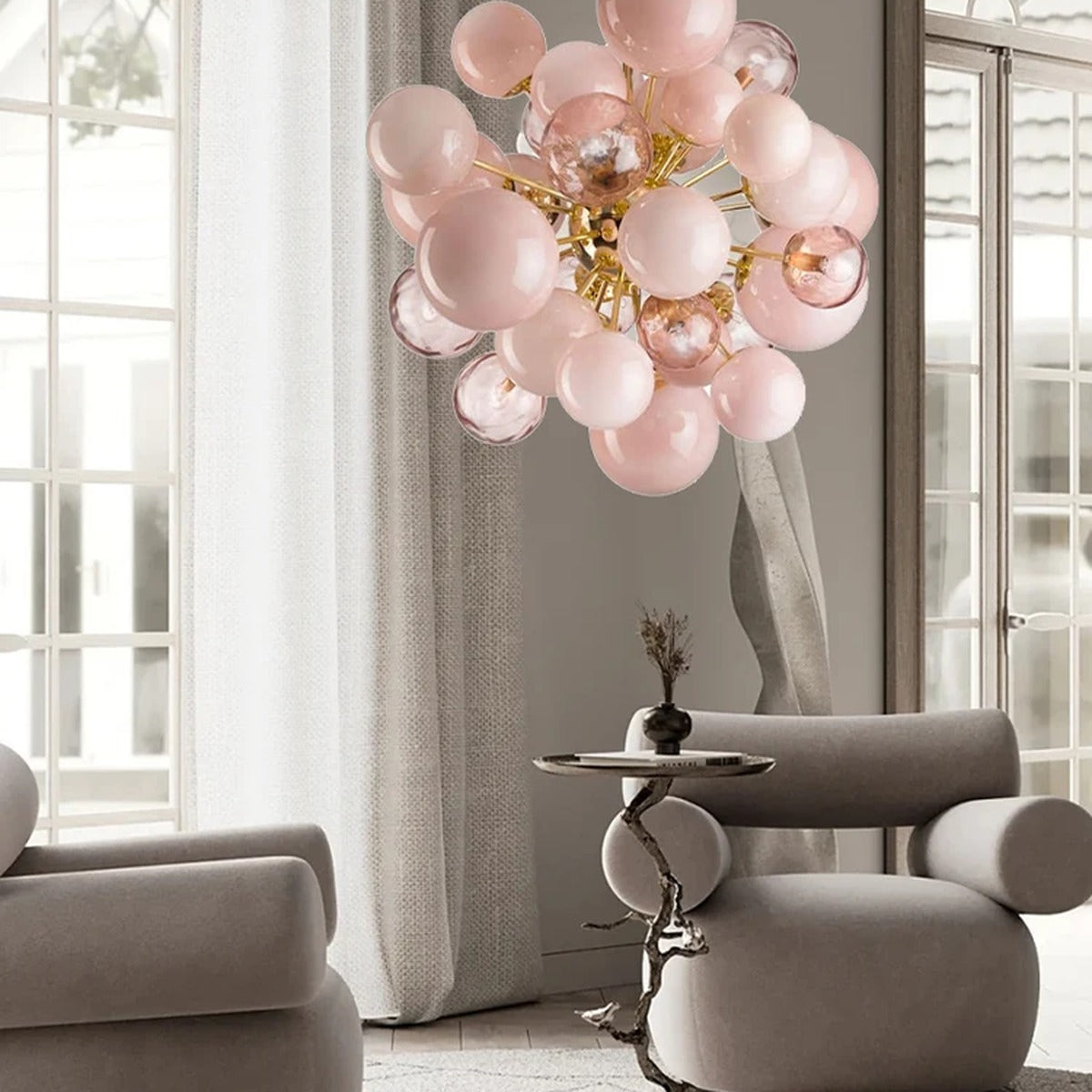 Glass Globe Sputnik Chandelier – Crystara – Lifestyle View 2