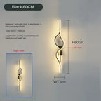 Sculptural Twist LED Wall Sconce — Black 60cm