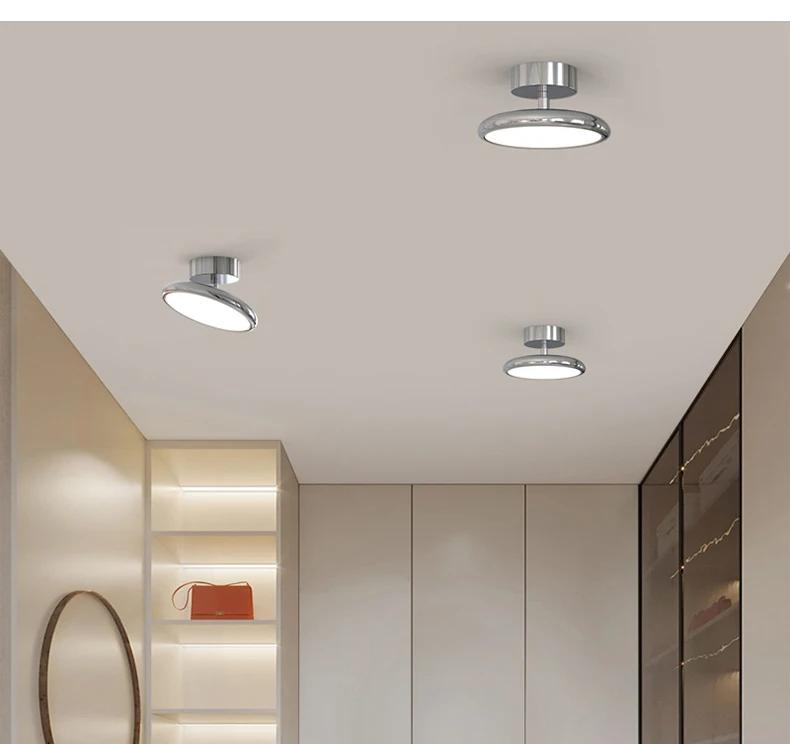 Velmora chrome ceiling light installed in a walk-in closet