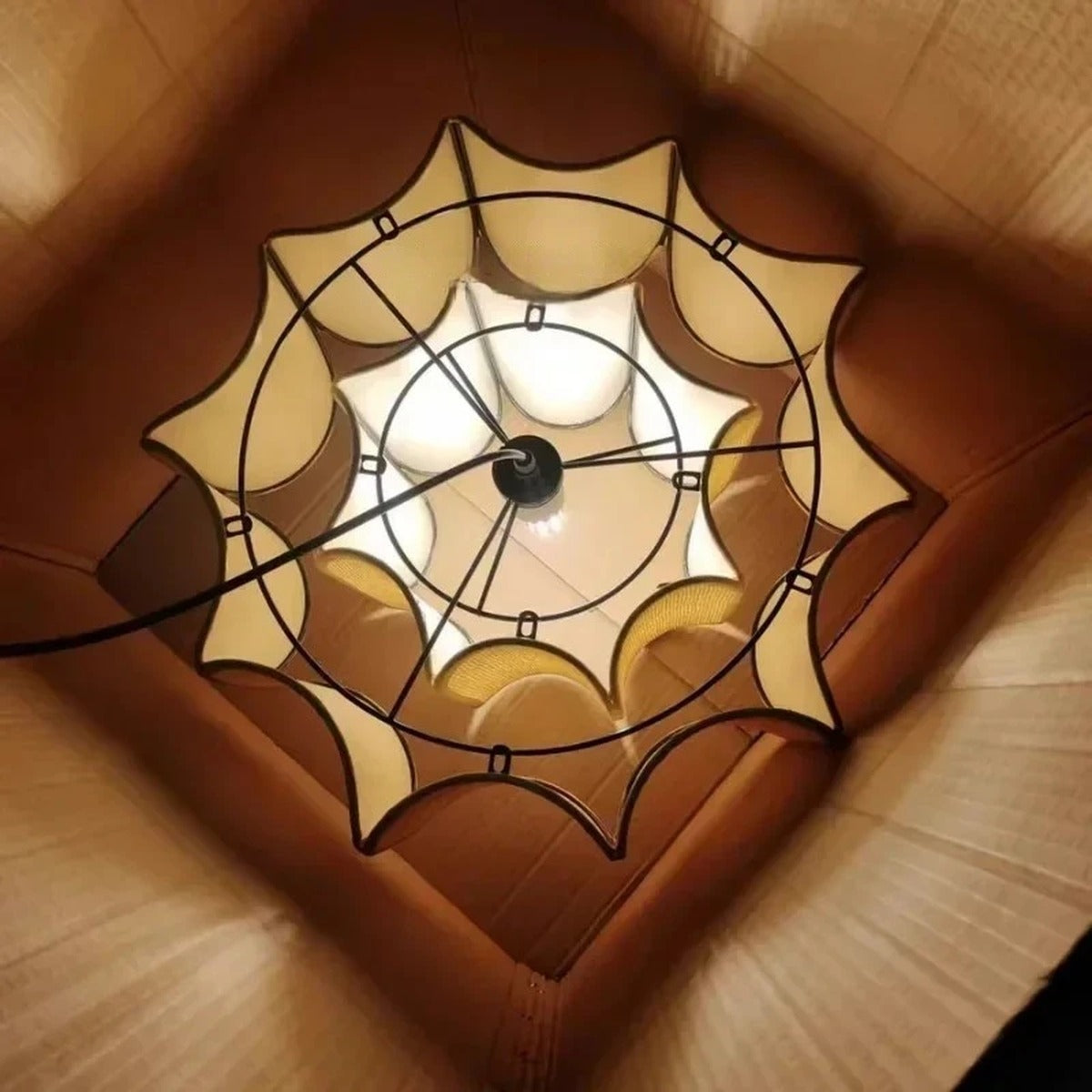 Scalloped Rattan Panel Tiered Pendant Light – Lelrix – Product Detail 6