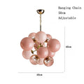 Glass Globe Sputnik Chandelier – Crystara – 60 cm Blush Pink Dimensions