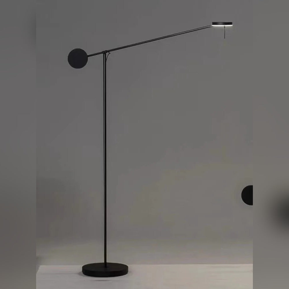 Bilancio floor lamp full silhouette showing counterweight and pivoting arm