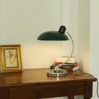 Bauhaus Dome Arc Desk Lamp - Zarlux - Lifestyle, Forest Green on Desk