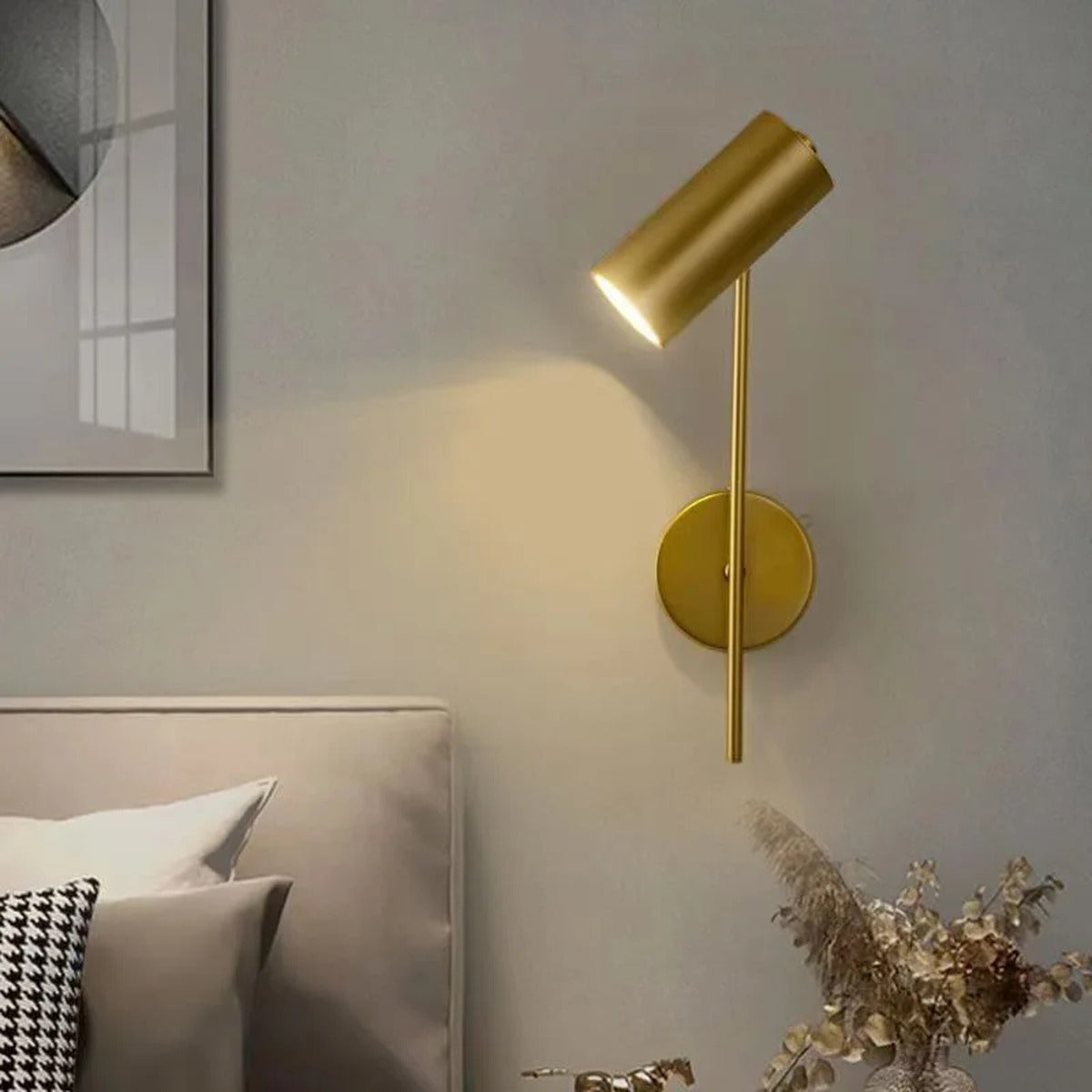Slim Cylindrical Pivoting Spot Wall Sconce – Torvaex – Hero Shot