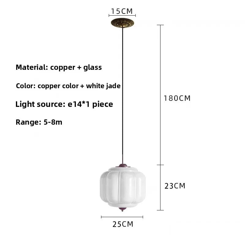 French Fluted Glass Pendant Light Waelion – Jar shape in Milk White, dimensions