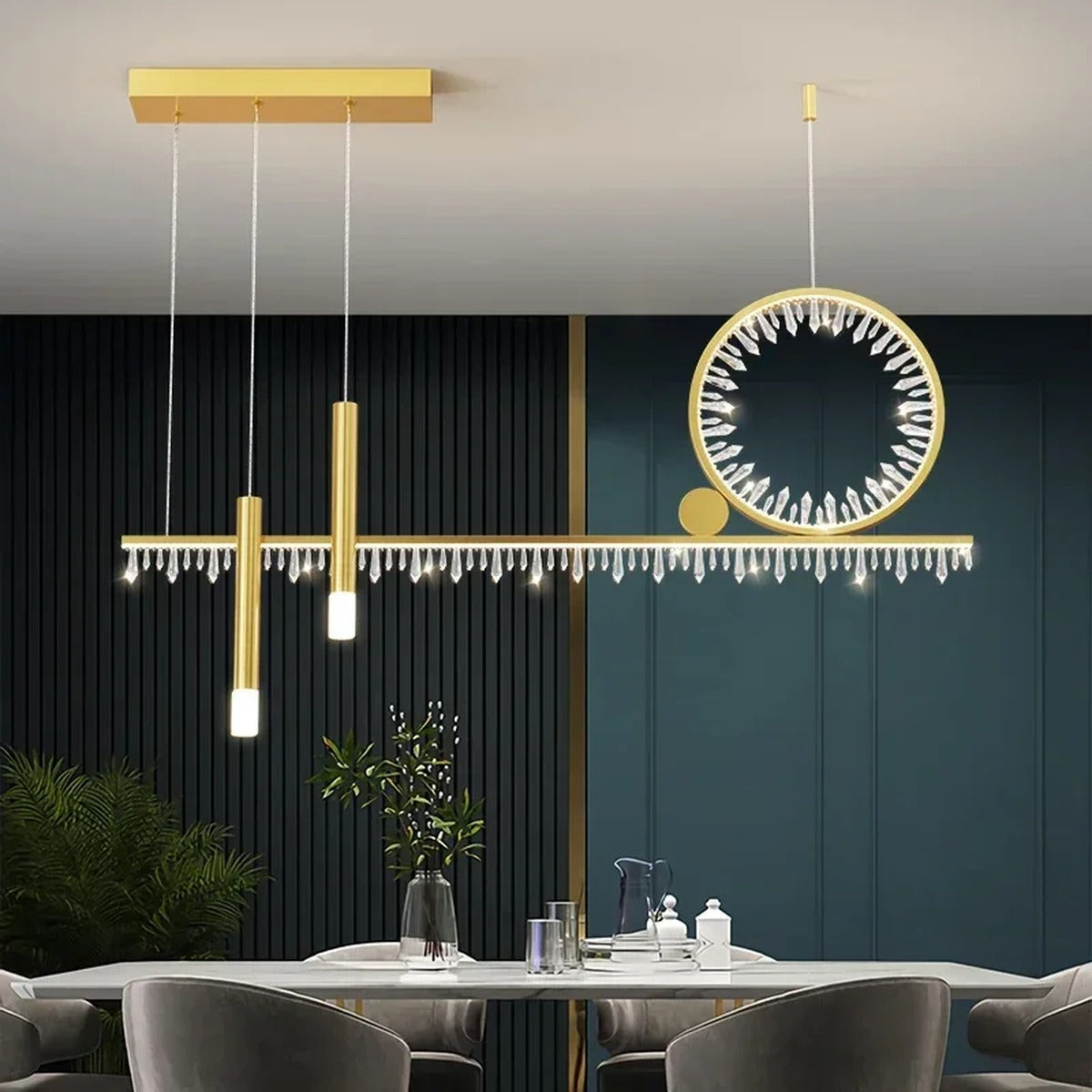 Crystal Tassel Horizontal Bar Chandelier – Sevandrix – Hero Shot
