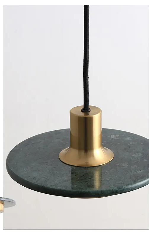 Raelith Green Marble disc detail with brass fitting