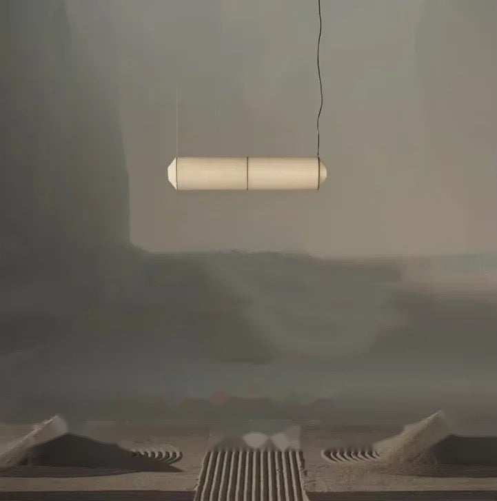 Japanese Wabi-Sabi Cylinder Pendant Light Zelvorinth – Horizontal Dia58x97cm
