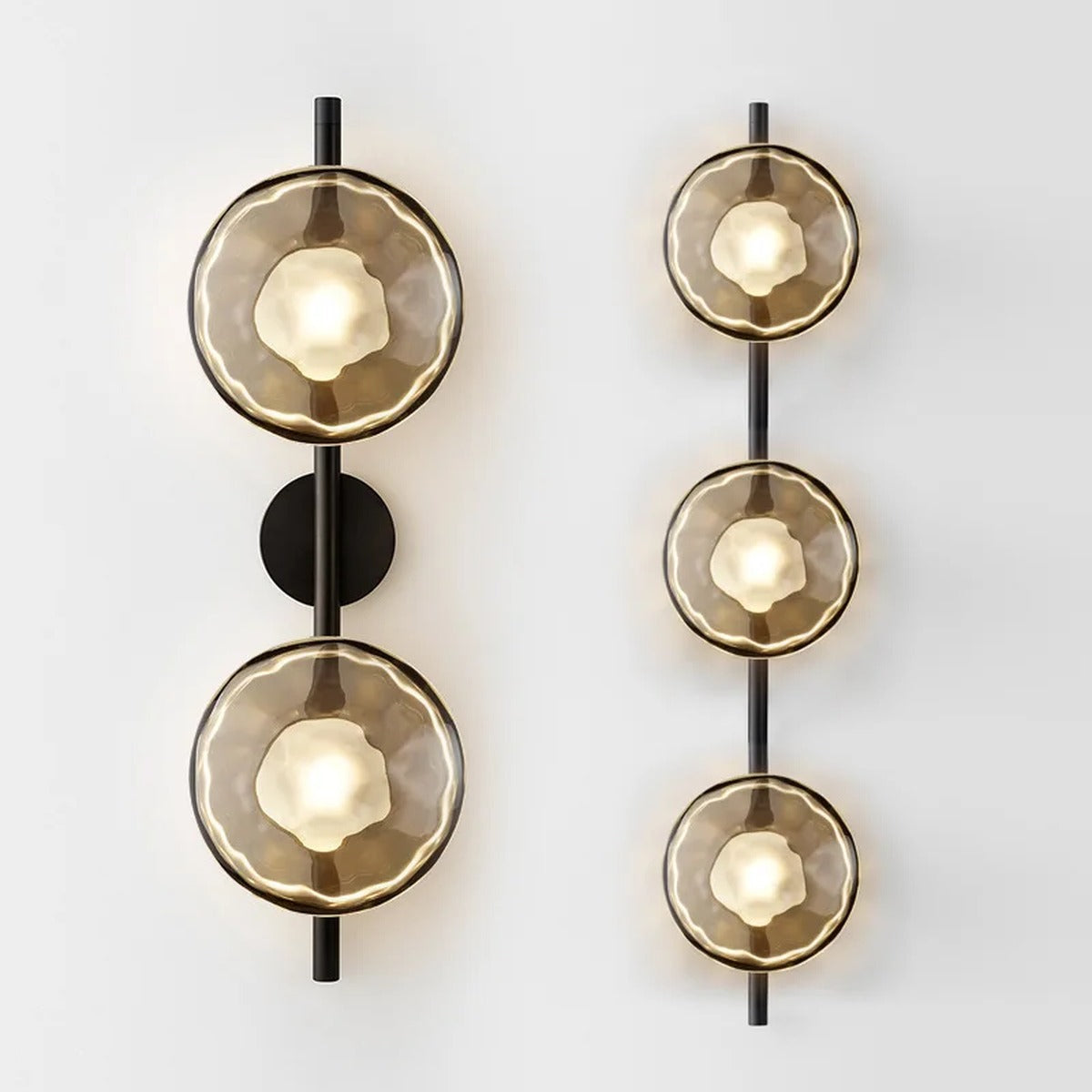 Faceted Glass Disc Bar Wall Sconce – Lumivex – Hero Shot