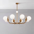 Modern Sculptural Globe Chandelier Avriox – Brushed Gold, Studio View