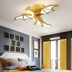 Children's Novelty Gold Dragon Ceiling Light Draevorn – Lifestyle View 3