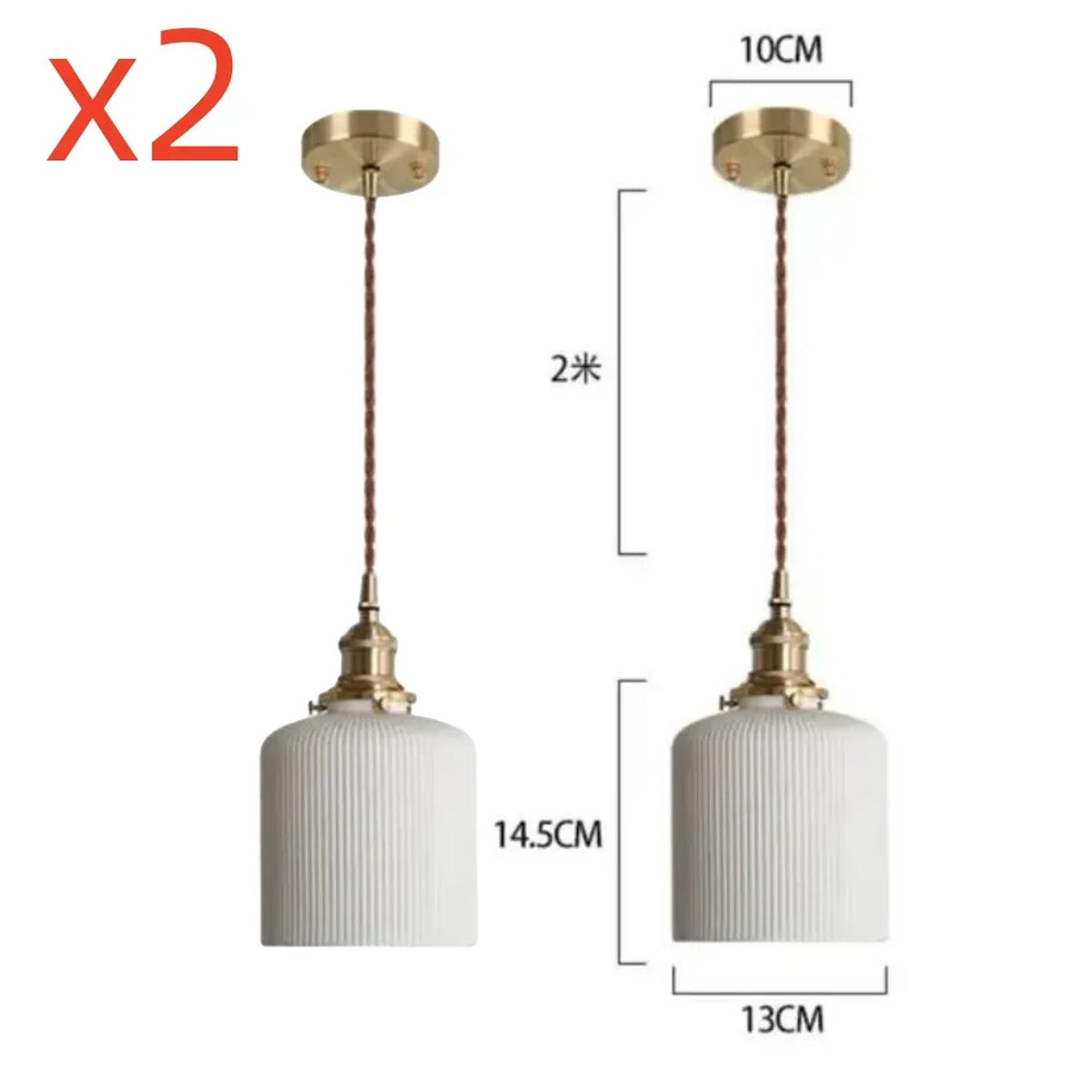 Ribbed Opaline Globe Pendant Light – Keramio – Product Detail 8