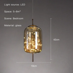Astrelle Pendant – Amber Cylinder, Ø18 x H42cm
