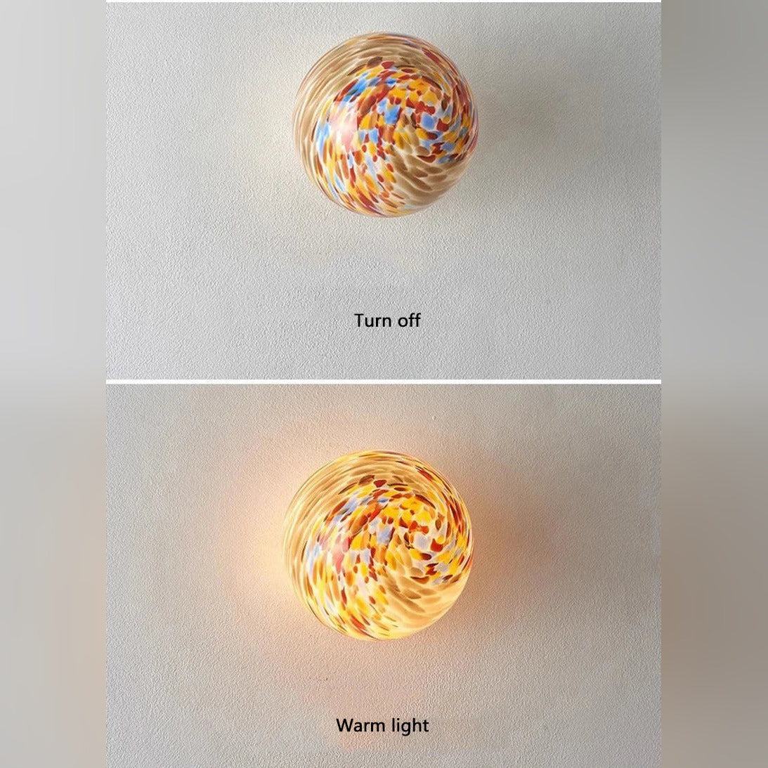 Orbinth off versus warm light comparison