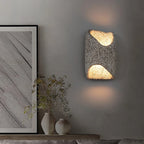 Carved Diagonal Aperture Stone Wall Sconce – Ioluxen – Hero Shot