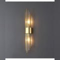 Aurelix crystal rod wall sconce, polished gold finish, 35cm