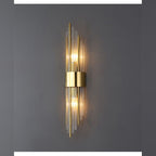 Aurelix crystal rod wall sconce, polished gold finish, 35cm