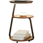 Tiered Wood & Iron Side Table Lamp Lingerith – Studio Shot