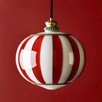 Lorenth fluted glass pendant — Scarlet Lantern, full fixture