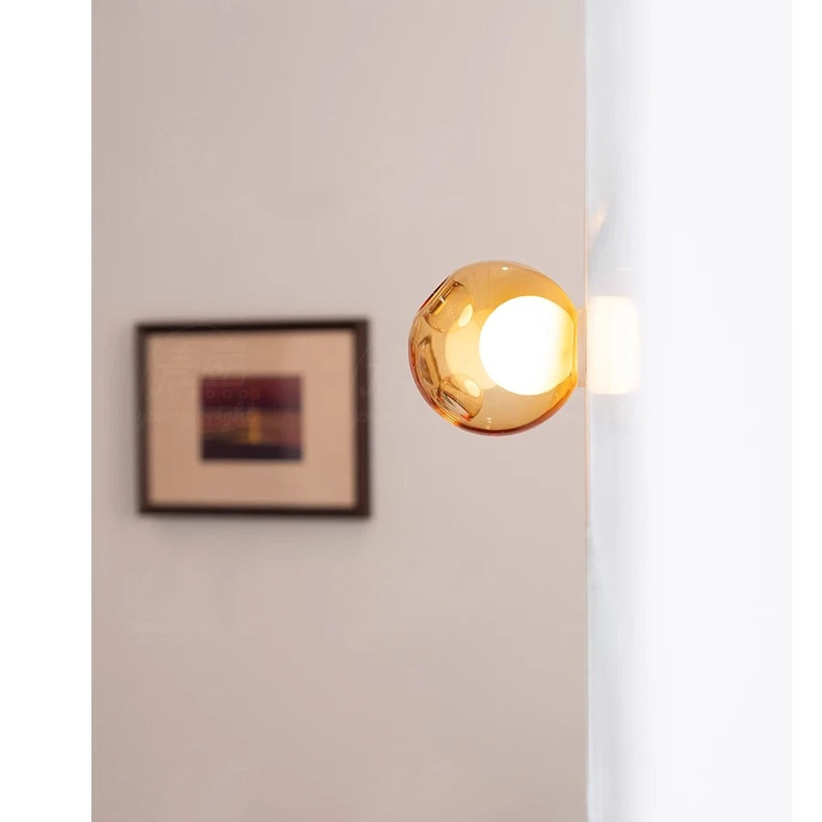 Coloured Glass Globe Wall Sconce – Chrometh – Product Detail 5