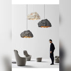 Nordic Rock Pendant Light Bvaelorn – Scale Reference, Three Finishes