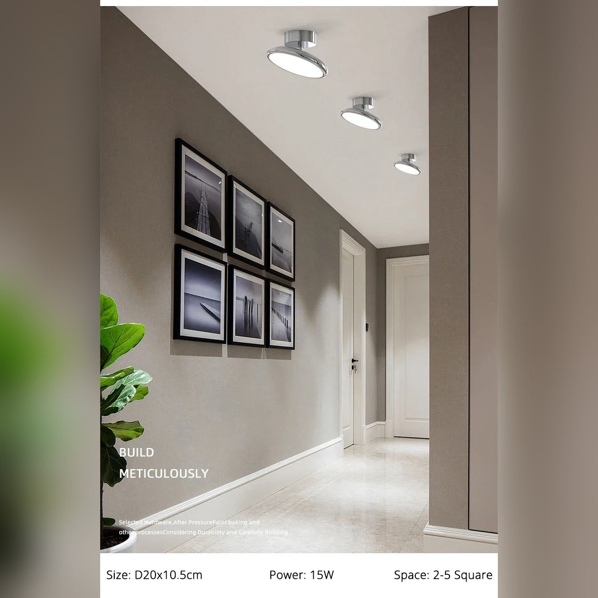 Nyvaro Swivel Halo Spotlight Ceiling Light – Lifestyle Gallery Wall View