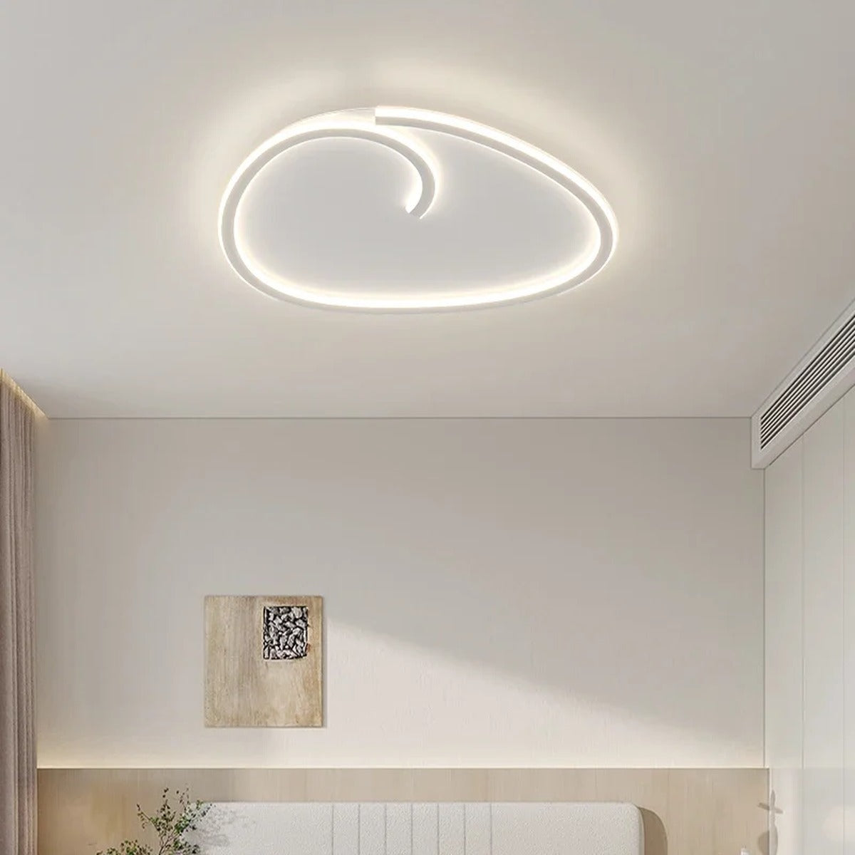 Praixion Wave Single Ring LED ceiling light, matte white