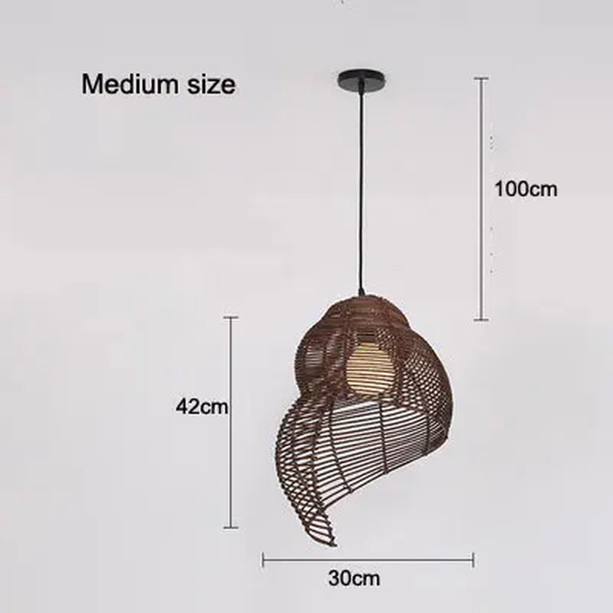 Handwoven Rattan Conch Pendant Light – Kintara – Product Detail 11