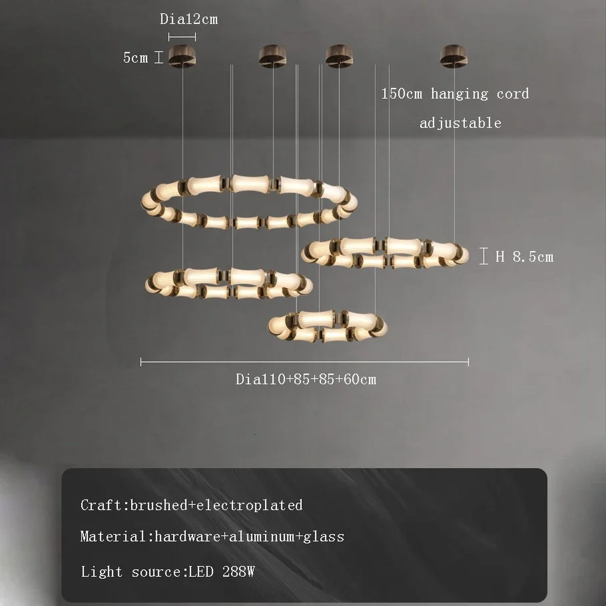Modern Chandelier Velelix — Dia178cm