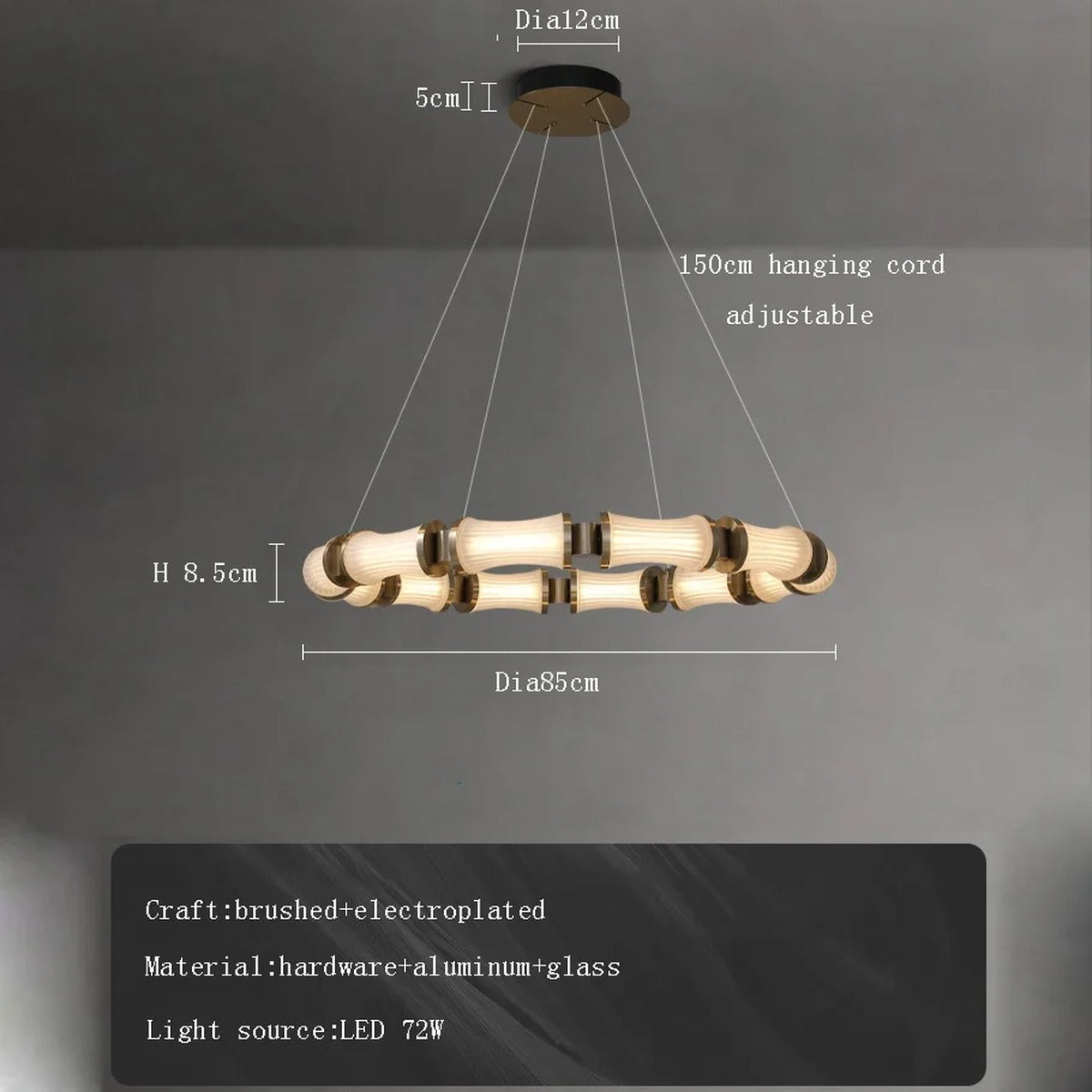 Modern Chandelier Velelix — Dia85cm