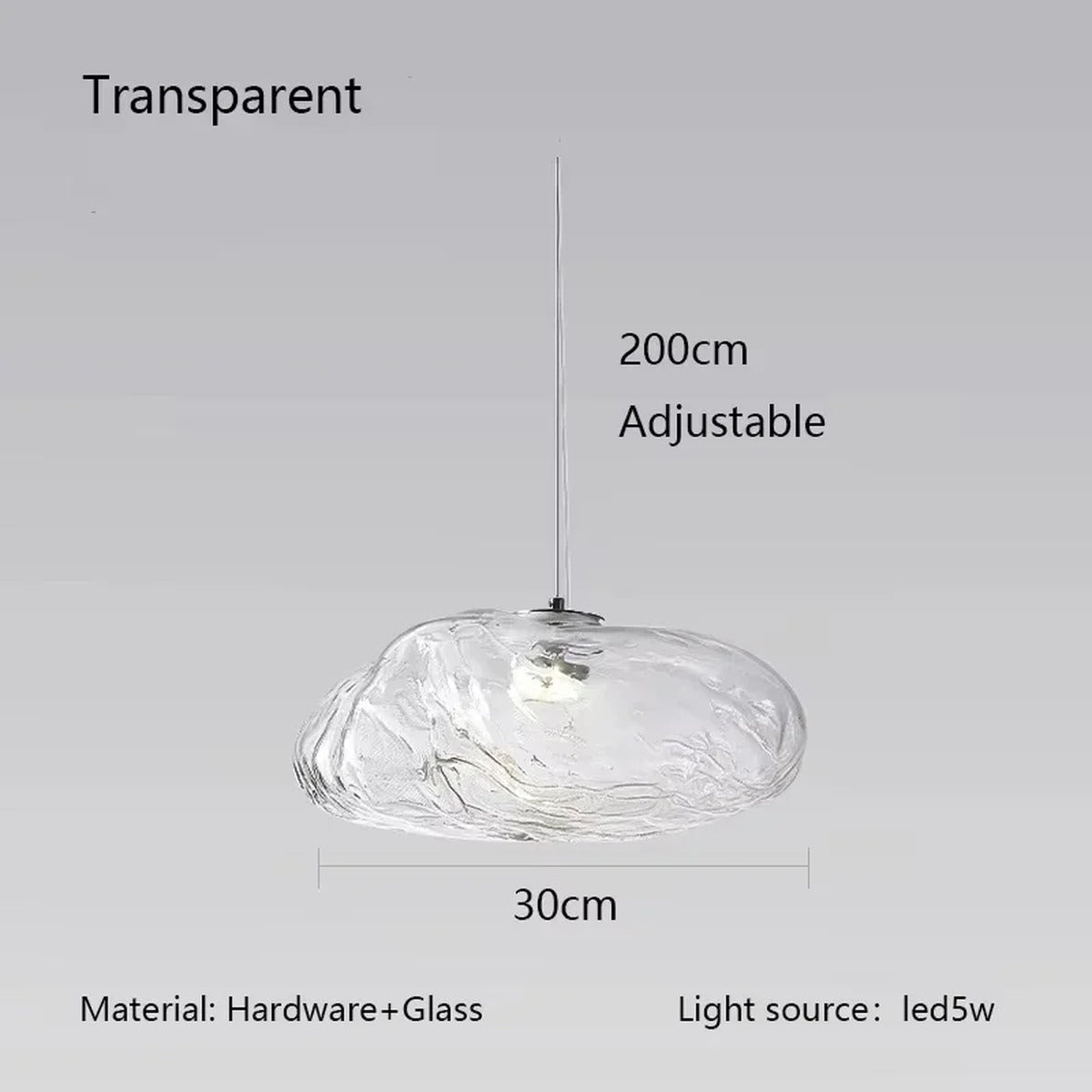 Rippled Glass Organic Pendant Light – Zolux – Product Detail 14