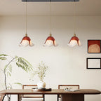 Florvane ombré glass pendant light, three-head, garnet