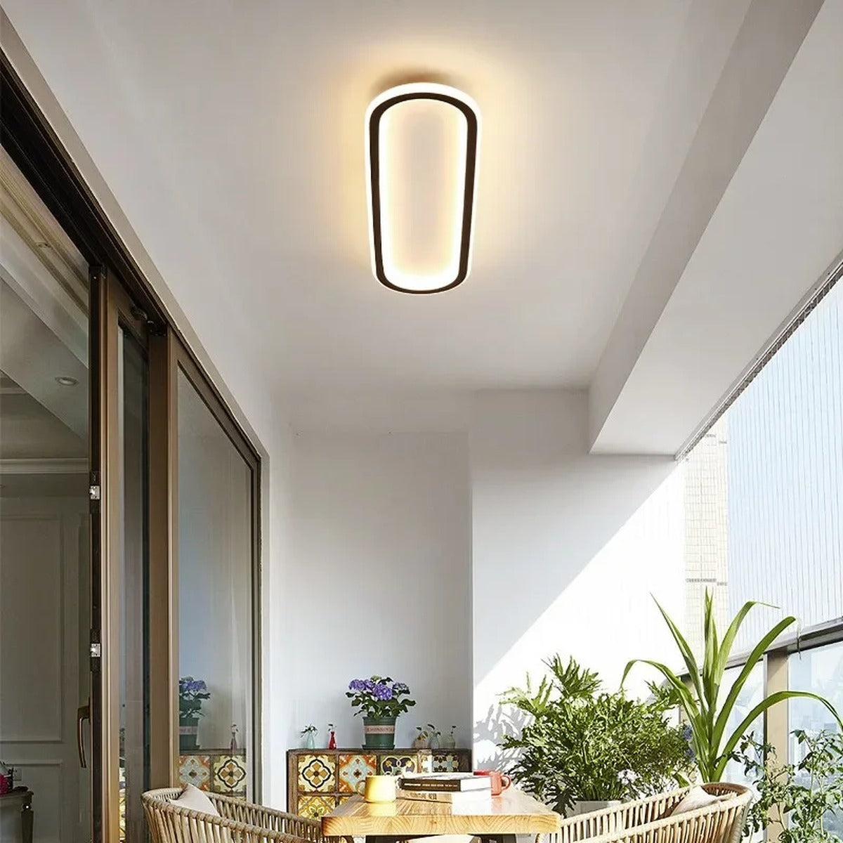 Oval LED Flush Ceiling Light – Velantro – Lifestyle View 4