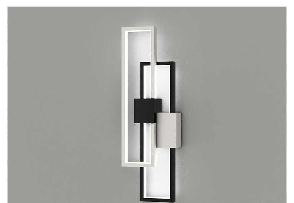 Sculptural Interlocking Frame Wall Sconce Celion - Black Studio Shot