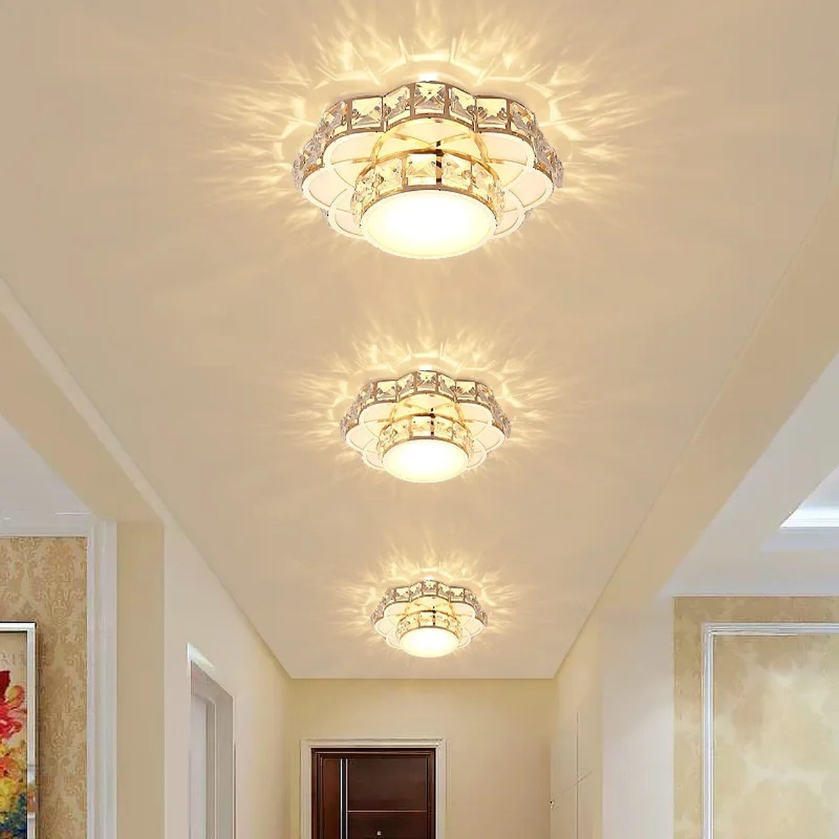 Gold Crystal Flower Ceiling Light Calixor – Hero Shot
