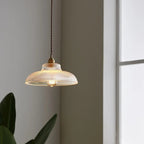 Ribbed Glass Dome Pendant Light Velmara – Styled Room Setting