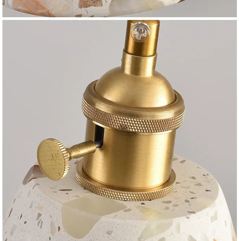 Vuaelorn Terrazzo Pendant Light – Brass Socket Detail