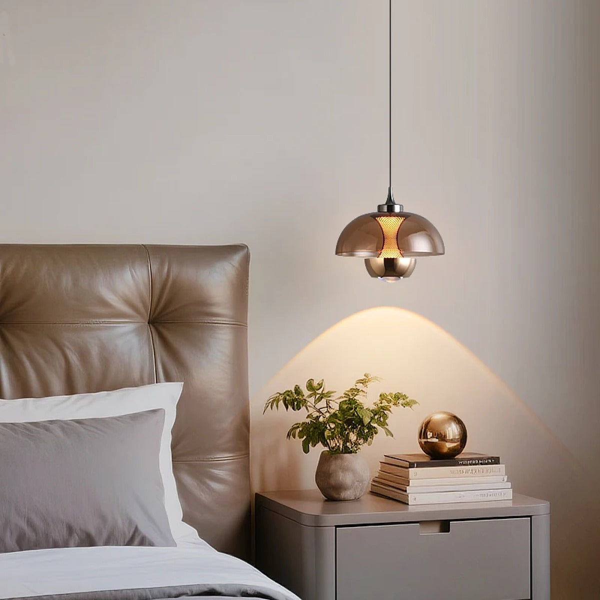 Glass Dome & Inner Mesh Pendant Light – Cvrix – Lifestyle View 4