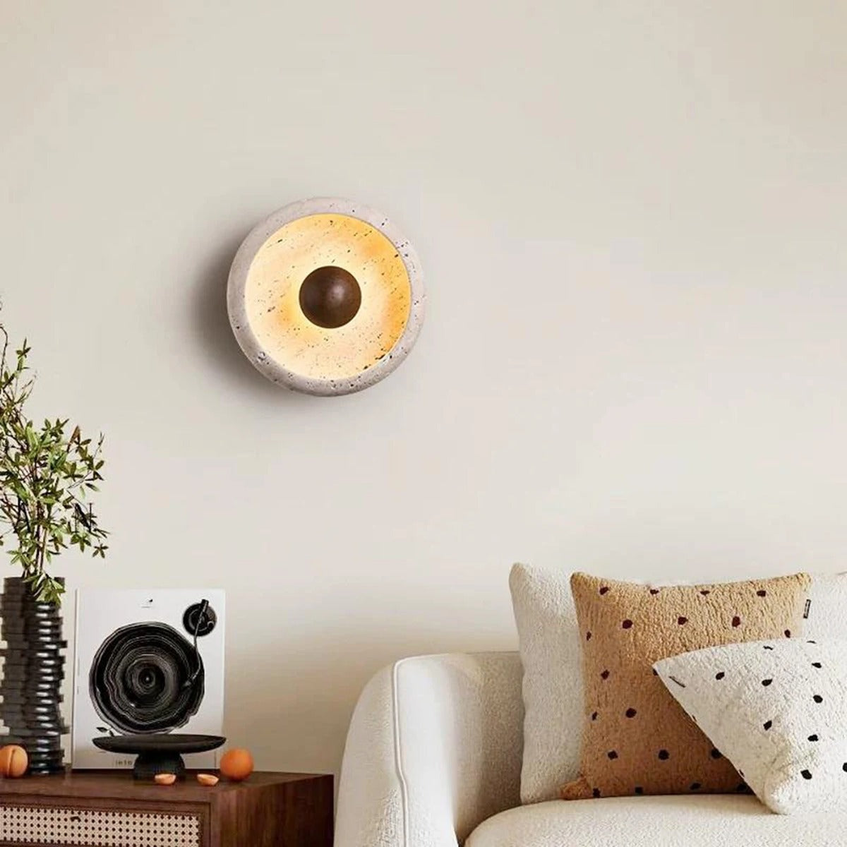 Travertine Eclipse Wall Sconce - Eclyra - view 3