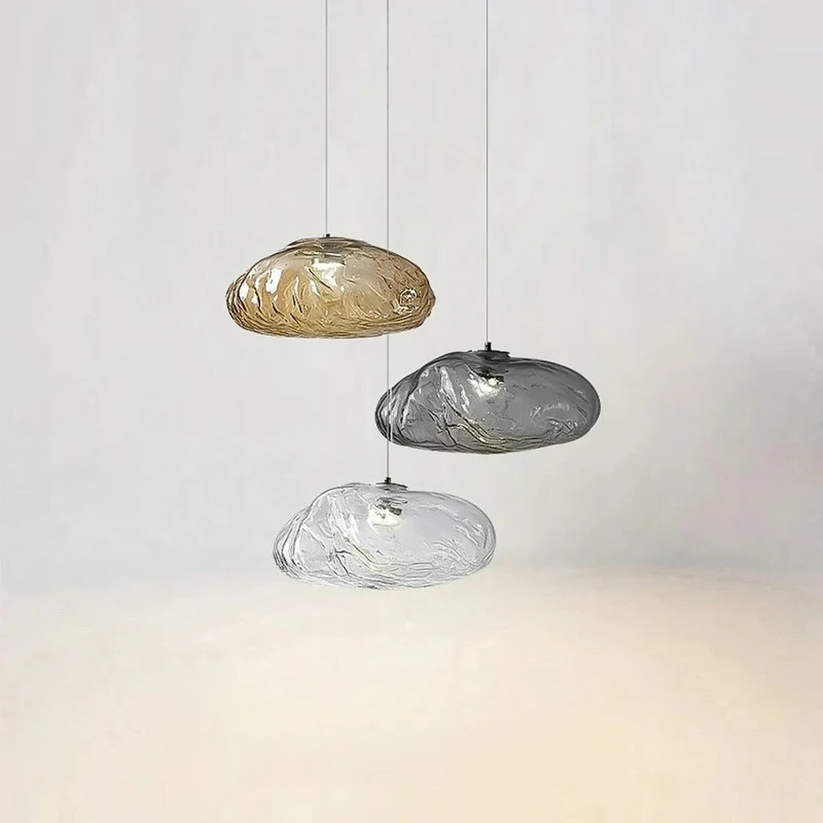Rippled Glass Organic Pendant Light – Zolux – Hero Shot